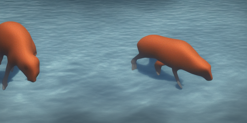 a 3d rendering of a Drowning animal