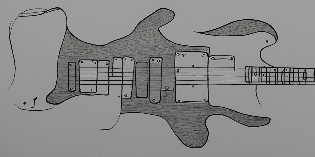 a drawing of a Rocket-Guitar-Transformer