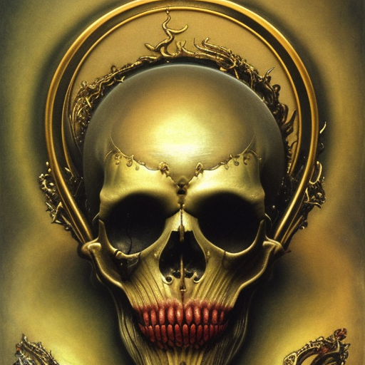 hyper realistic painting of devil skull, gold ornaments, flowing fabric, intrincate detail, detailed faces by wayne barlowe, gustav moreau, goward, gaston bussiere and roberto ferri, santiago caruso, and austin osman spare, bouguereau, alphonse mucha, saturno butto,