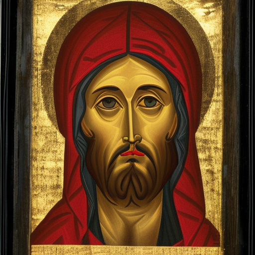 Jesus with the face of the Holy Shroud