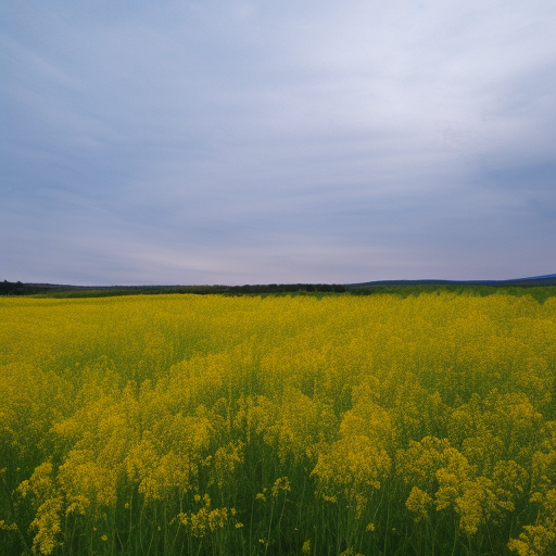 a large field of wild mustard