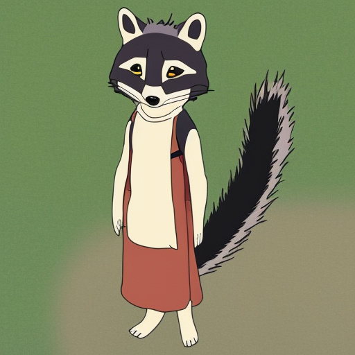 studio ghibli raccoon in a dress