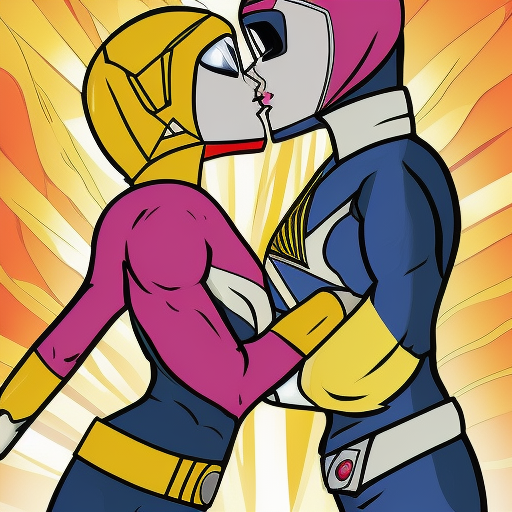 two power ranger girl kiss