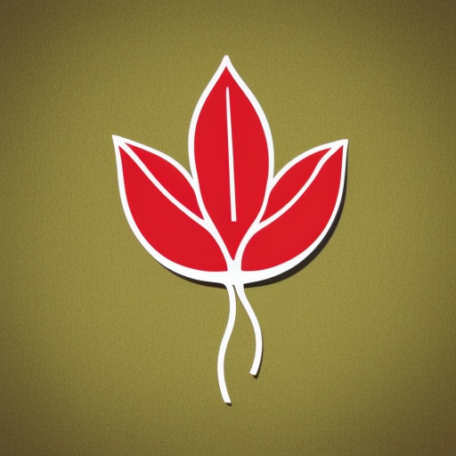 Logo leaf, white background, Red leaf, 2d,logo