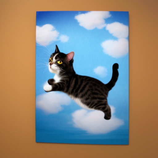 overflowing joy of a cat who can fly in the clouds