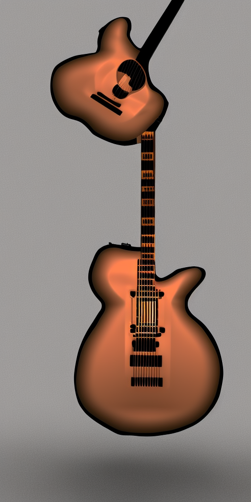 a 3d rendering of a Guitar Transformer