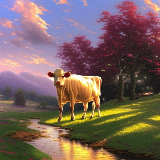 Cow by thomas kinkade