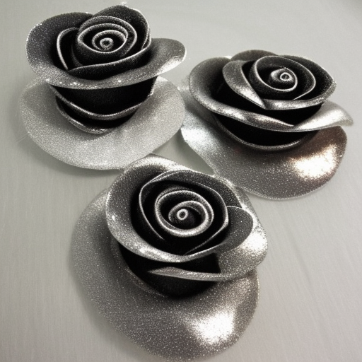 one black rose metallic petals and a silver