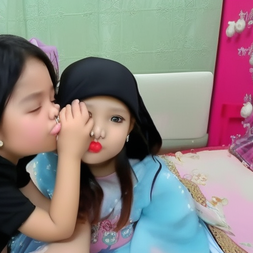 two Little idol melayu girl kissing in live stream 