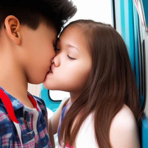 two preteens melayu girl kissing in train 