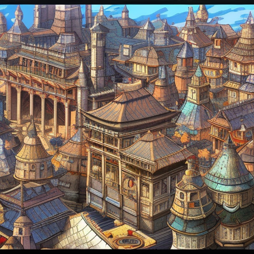 ancient medieval city in akira anime style, fantastical epic, highly detailed, 4 k hd