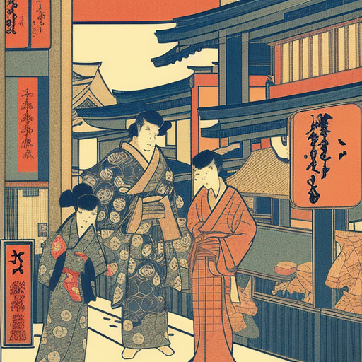 Japan Street illustration, designed in the style of Gaudi
digital art Ukiyo-e Japanese woodblock