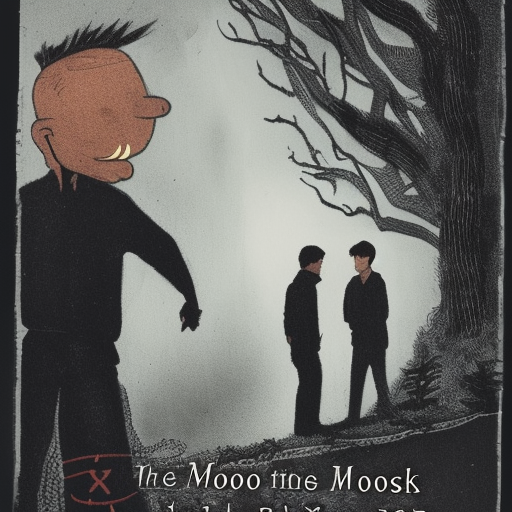 Supernatural book cover showing 2 men standing on a road through a dark and scary wood; One man facing the front, one standing with a handgun in his relaxed hand by his side, the other man holding a ball of sparks in his hand with a car behind them