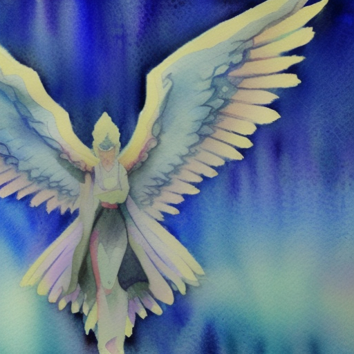 Seraphim concept art, watercolor, light