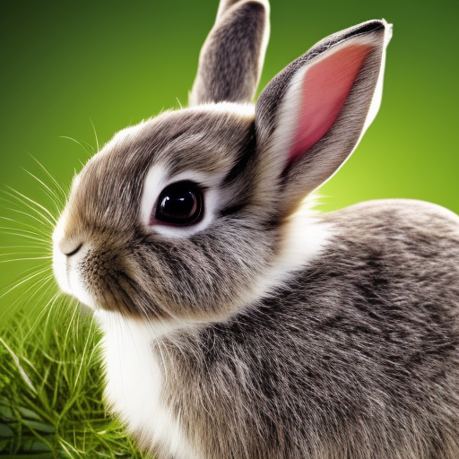 cute photography of cute rabbit with lush background, photorealistic