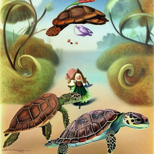 Turtle in Alice In Wonderland, surrealism