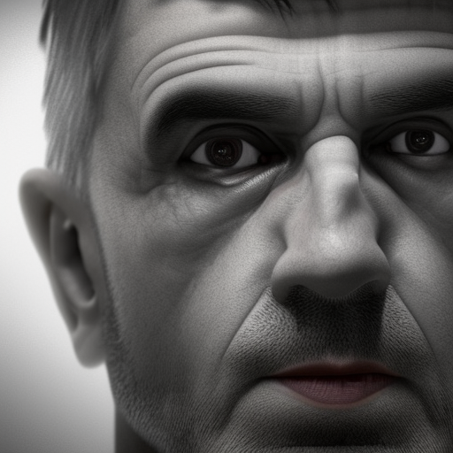 Andrej Babiš in the Jail ultrarealistic photo render