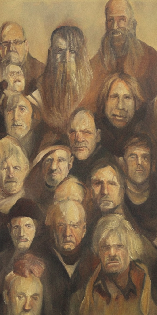 a painting of We are old sacks
