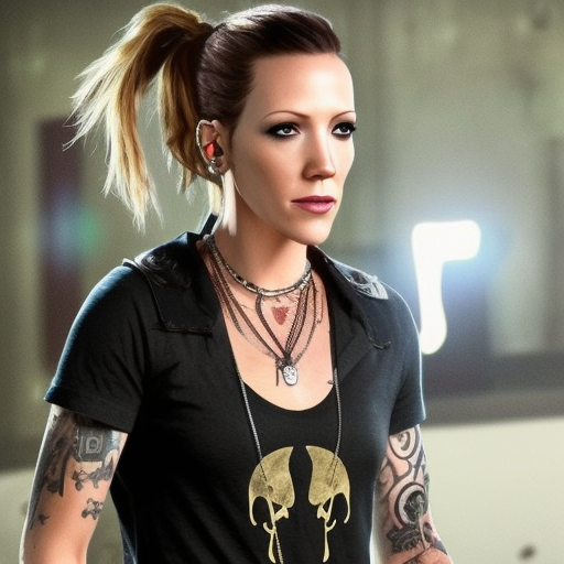 Skull shirt, Bullet necklace, black boots Katie Cassidy as Chloe Price Life Is Strange