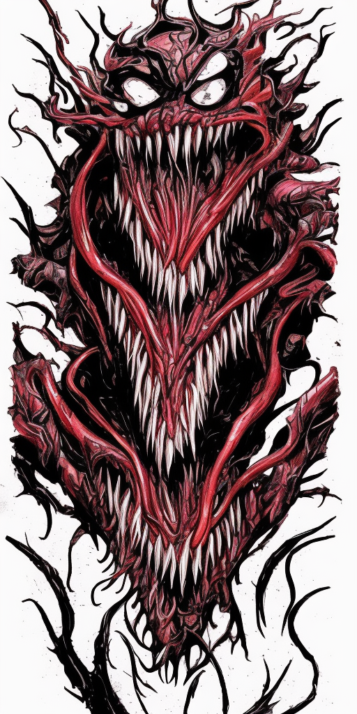a drawing of Carnage Venom
