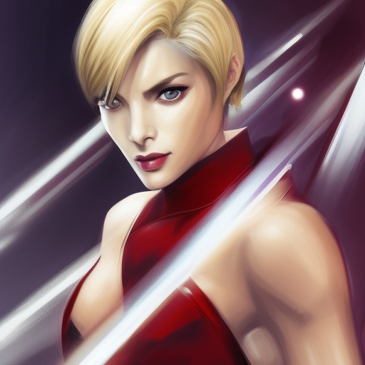 A combination of Ada Wong's and Grace Kelly's and Ashley Greene's appearances with blonde hair wearing Master Chief's armor from Halo, high tech, action shot, angular, full body portrait, futuristic, dramatic, fantasy, intricate, elegant, highly detailed, digital painting, artstation, concept art, matte, sharp focus, illustration, 8K, art by Donato Giancola and James Gurney