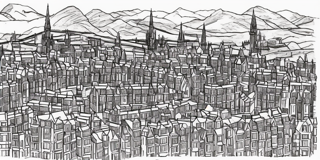 a drawing of Black Gold City of Edinburgh