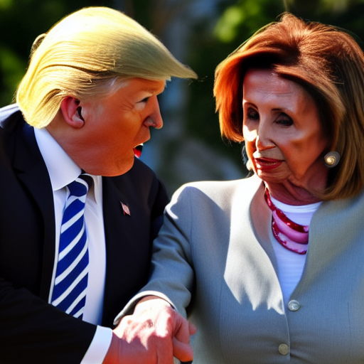 donald trump holding hands with nancy pelosi