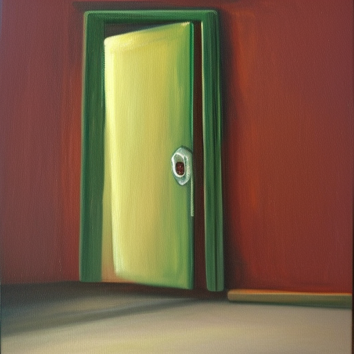 a oil painting of an door