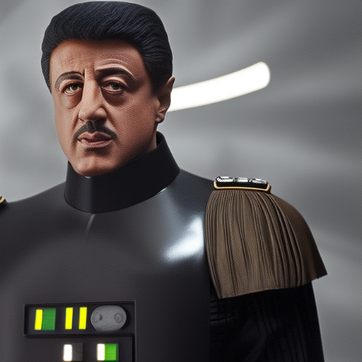 Silvestre Stallone as an imperial commander in Star Wars movie. Ultra detailed 8K image 