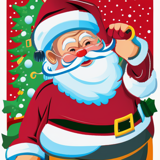 stoner Santa, advertising illustration with 90s vibes, clean, hq, colorful, no letters,