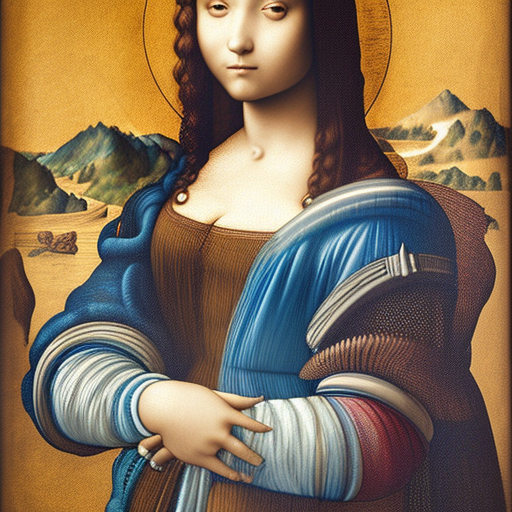 a beautifull woman with blue hair by leonardo da vinci