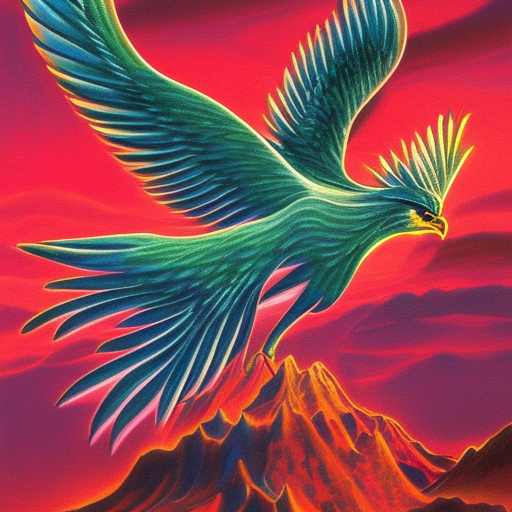 game cg painting of a phoenix, a phoenix in a mountain range of ice and snow in nirvana