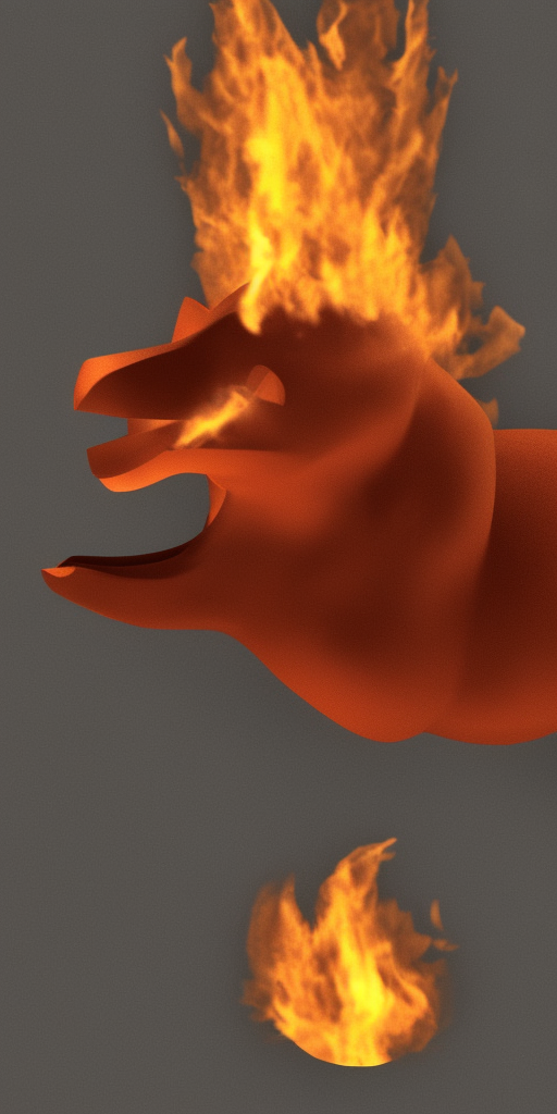 a 3d rendering of a Burning animal