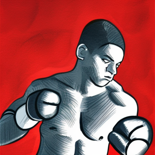 
boxer throwing a cross punch, full figure, sideview, shodo, ink, Mariusz Szmerdt Art style, calligraphy