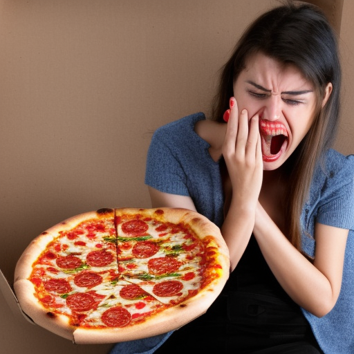 woman eaten by a pizza