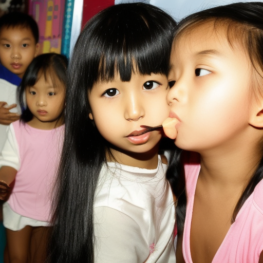 two kindergarten melayu girl kissing in night club 