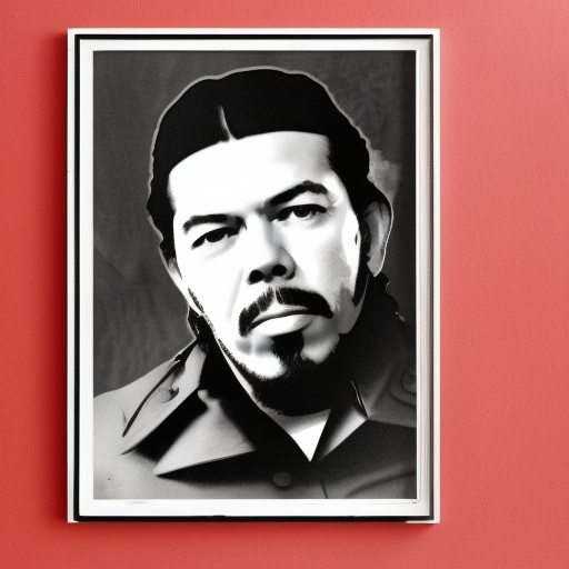photo collage portrait of Che Guevarra, symmetrical