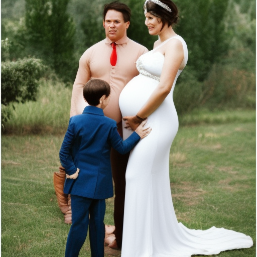 pregnant Wonderwoman marrying little boy