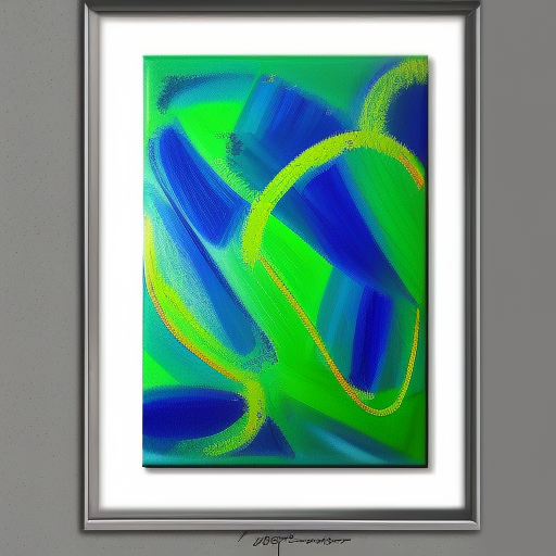 abstract art blue and green