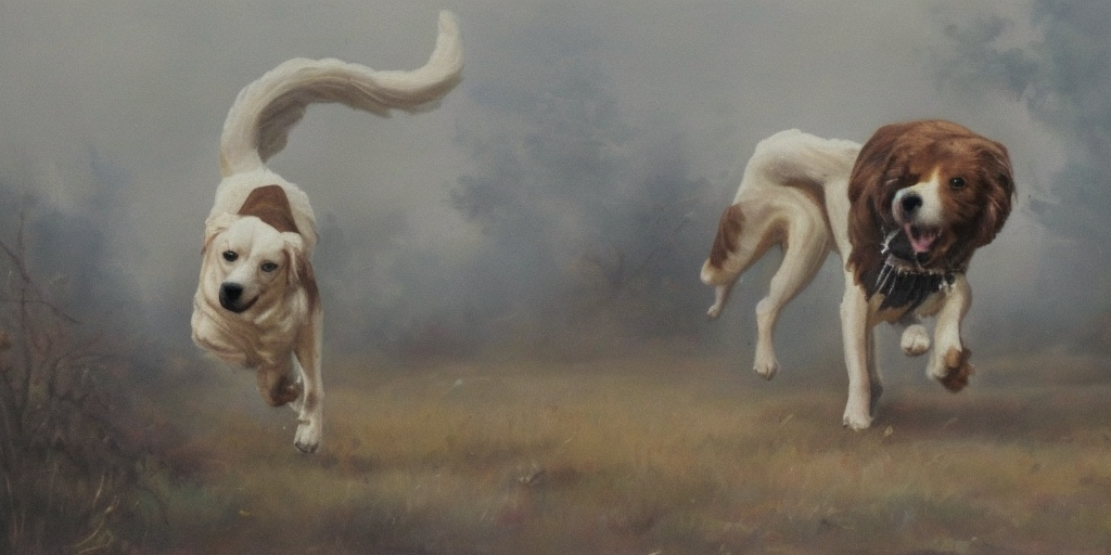 a oil painting of breathe! Cerberus, this could be a good dog, a dog that is sometimes a bit much, but a good dog, that could be him. Run Stop briefly, bend back and take a breath! tanks, sword, war culture – all that forces me to run around fully armored. Run Keep running and japs! ZERRRRBERUS is one, as I am, one of those young people who had a sword pressed into their hands without being asked. Run Run Wheeze Run out Prevent Support on your knees Fight back up Take a deep breath! OOOO ZERRREBERUSSS, the great Hades, who is basically the same as us, only appears big and strong on the outside. Run Keep running Breathe Keep breathing! If we are honest: He doesn't appear like that anymore, he lets us appear, uses us as figures who, without having to show himself, play his stronger, greatness. Whew Whew Whew Uf,Uf,Uf! Oh Cerberus, the life of another, that's what our lives have in common. O Cerberus you dog, by your very nature you are condemned to live for someone else's world. Dogs do not have their own cultural problems, they only carry those that have been attached to them. Run Wheeze Run Wheeze Stumble Puffing and tumbling Breathe and catch yourself Take a breath and pause for a moment! It is our tasks that reduce us, that make us myths, those who see evil, who raise swords and bark. Staring across the border so that no one dares to watch. Run Pressure Run Pressure Run Schnauf It squeezes the lungs, it squeezes the heart, it presses the head Keep running Keep breathing I keep walking into the other world, puffing and groaning, sweating, swimming in my tank. With trembling arms, hold coats of arms of the underworld.