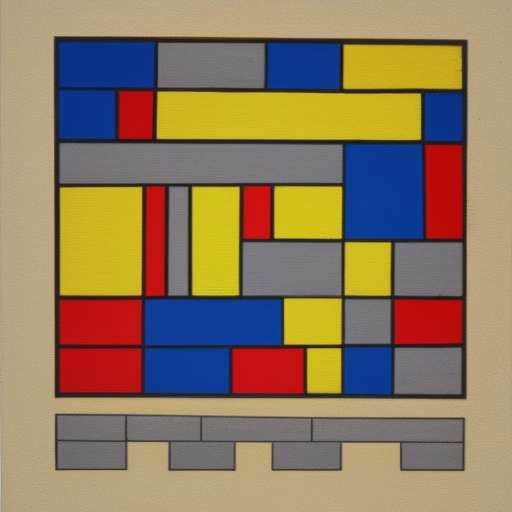 2023 a family the mother blonde hair, the father black hair, 3 children, in the style of mondrian