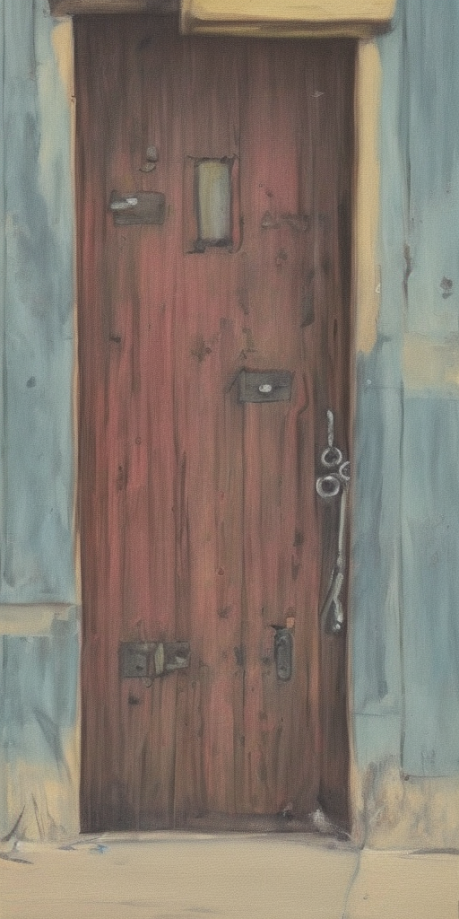 a painting of an door