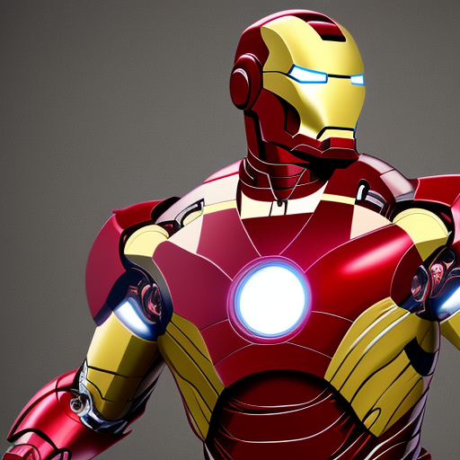 Handsome man wearing iron man suit, very detailed portrait with a cute smile, 4k