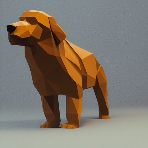 low poly mine dog, unreal engine, 4k render