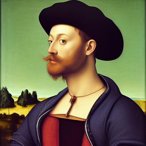 A Renaissance portrait of a distinguished and handsome gentleduck
