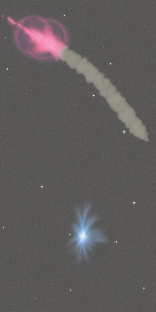 a drawing of HH 666: Carina Dust Pillar with Jet 