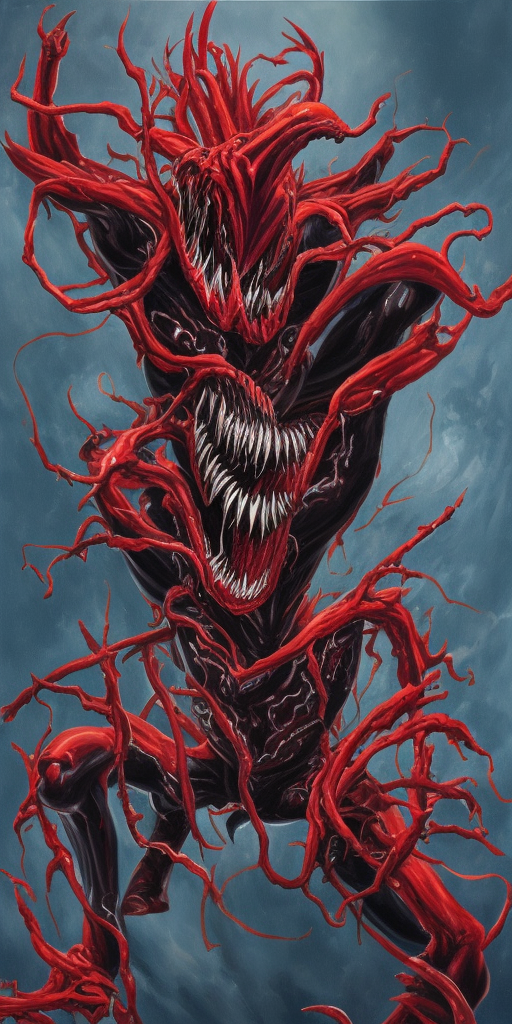 a oil painting of Carnage Venom
