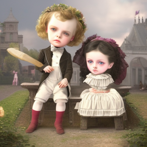 lewd victorian children, 8 k, 3 - d, unreal engine, amazing background, trending on artstation, style of mark ryden