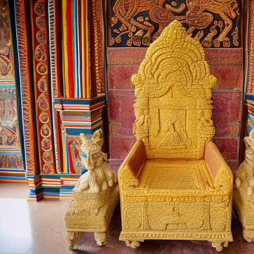 ancient hindu palace throne natural lighting