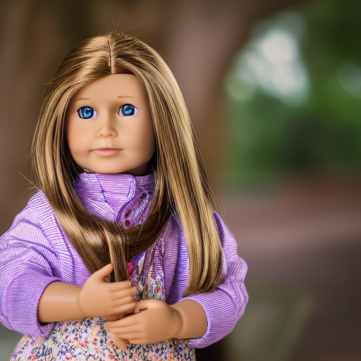 An American Girl Doll at the zoo with a zebra ultra-realistic potrait cinematic lighting 80mm lens, 8k, photography